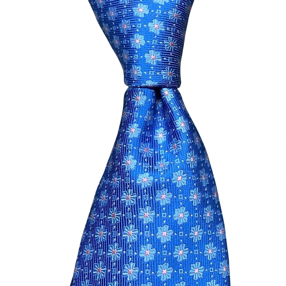 Croft & Barrow Necktie Blue Floral China Hand Made Professional Classic